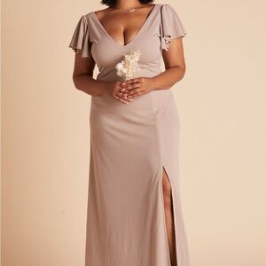Birdy Grey Taupe Crepe Maxi Dress